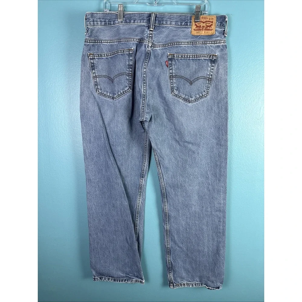 Levi's 569 Jeans Mens 38x32 Blue Loose Straight Light Wash Denim Pants